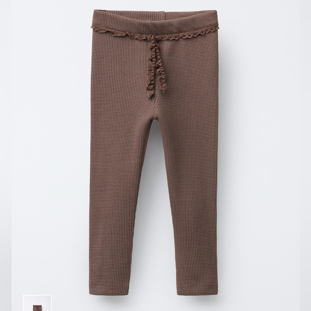 Zara Lace Detail Waffle Leggings
